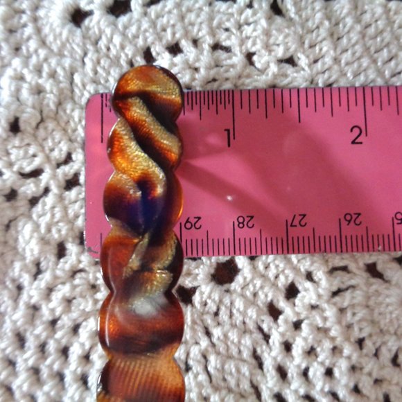 France Luxe Wavy Hairclip Barrette Long Skinny Tortoise Shell Barrette Classic - Picture 6 of 6